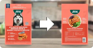 Close-up of Jinx Salmon kibble with probiotics and superfoods for digestive and immune support – Jinx Dog Food Review.