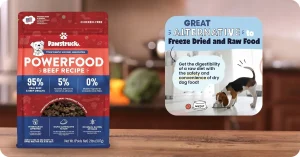 Pawstruck Dog Food Review – 2lb bag of USA-made limited ingredient beef formula with flaxseed and salmon oil.