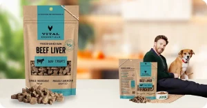Vital Essentials Dog Food Review featuring grain-free, filler-free freeze-dried dog snacks