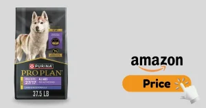 Purina Pro Plan dog food designed for vet-recommended nutrition and sensitive stomachs.