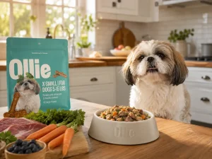 Cozy kitchen with dog food and treats